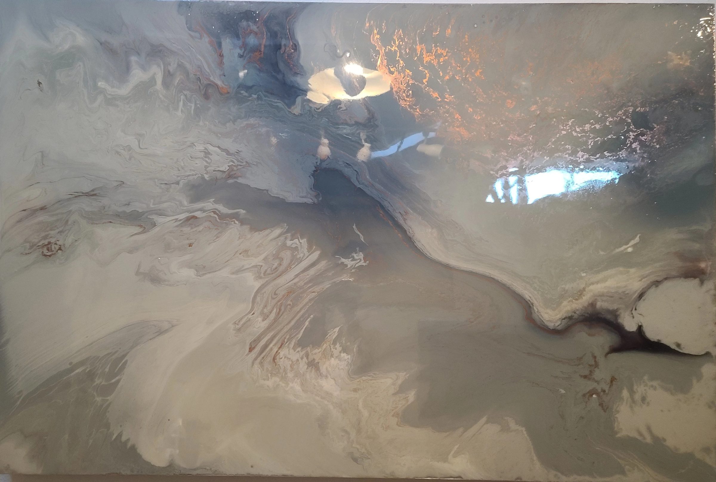 Energy, abstract painting, mixed media on canvas, by Joline Renn