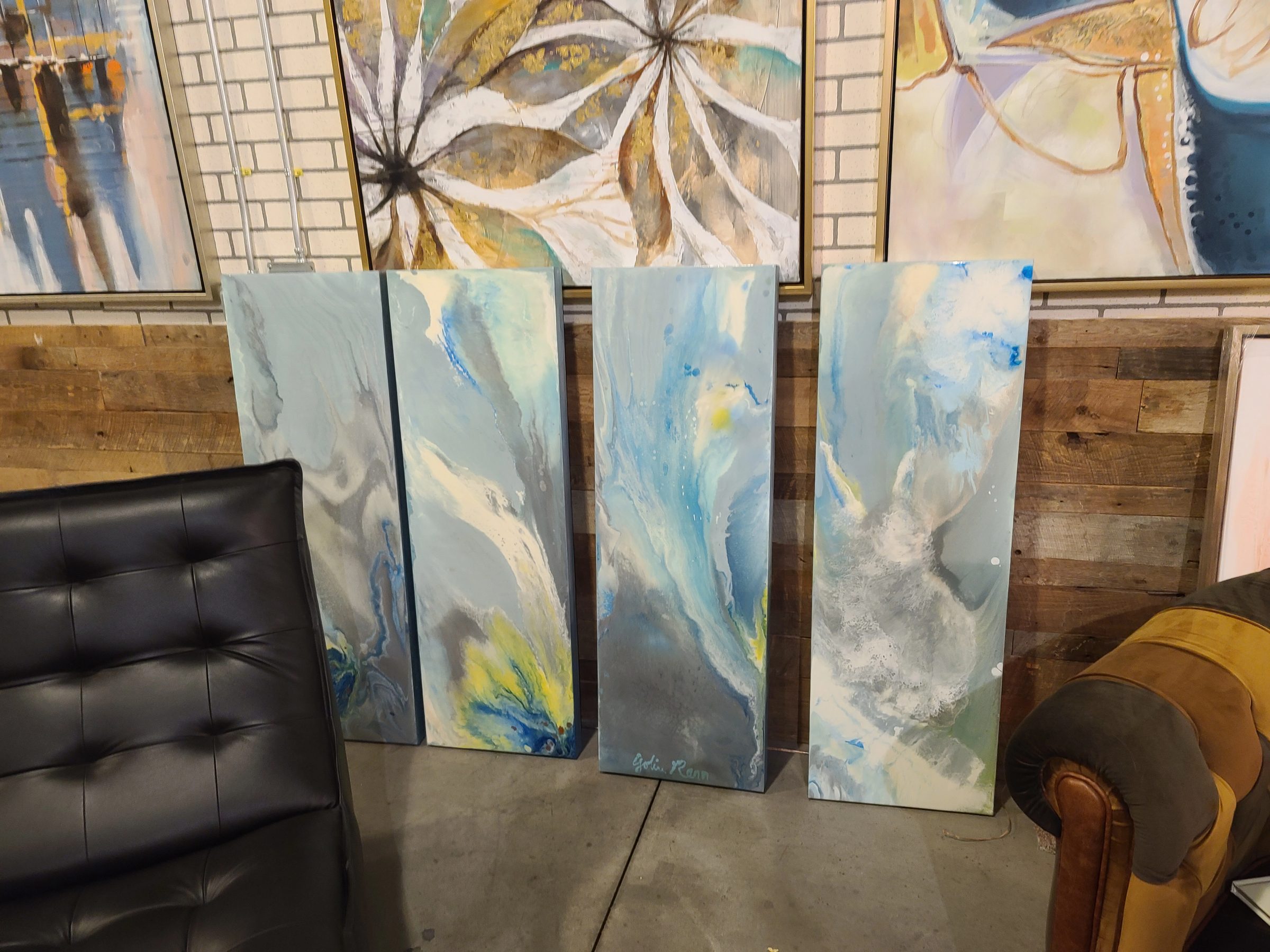 All is Mind by Joline Renn — The quadriptych in the studio.