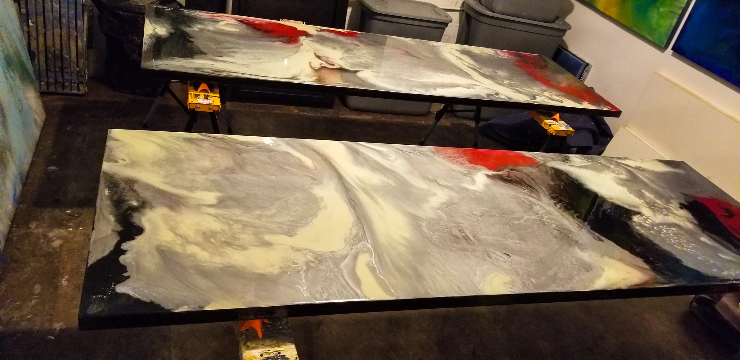Causality (Diptych) being made in the studio