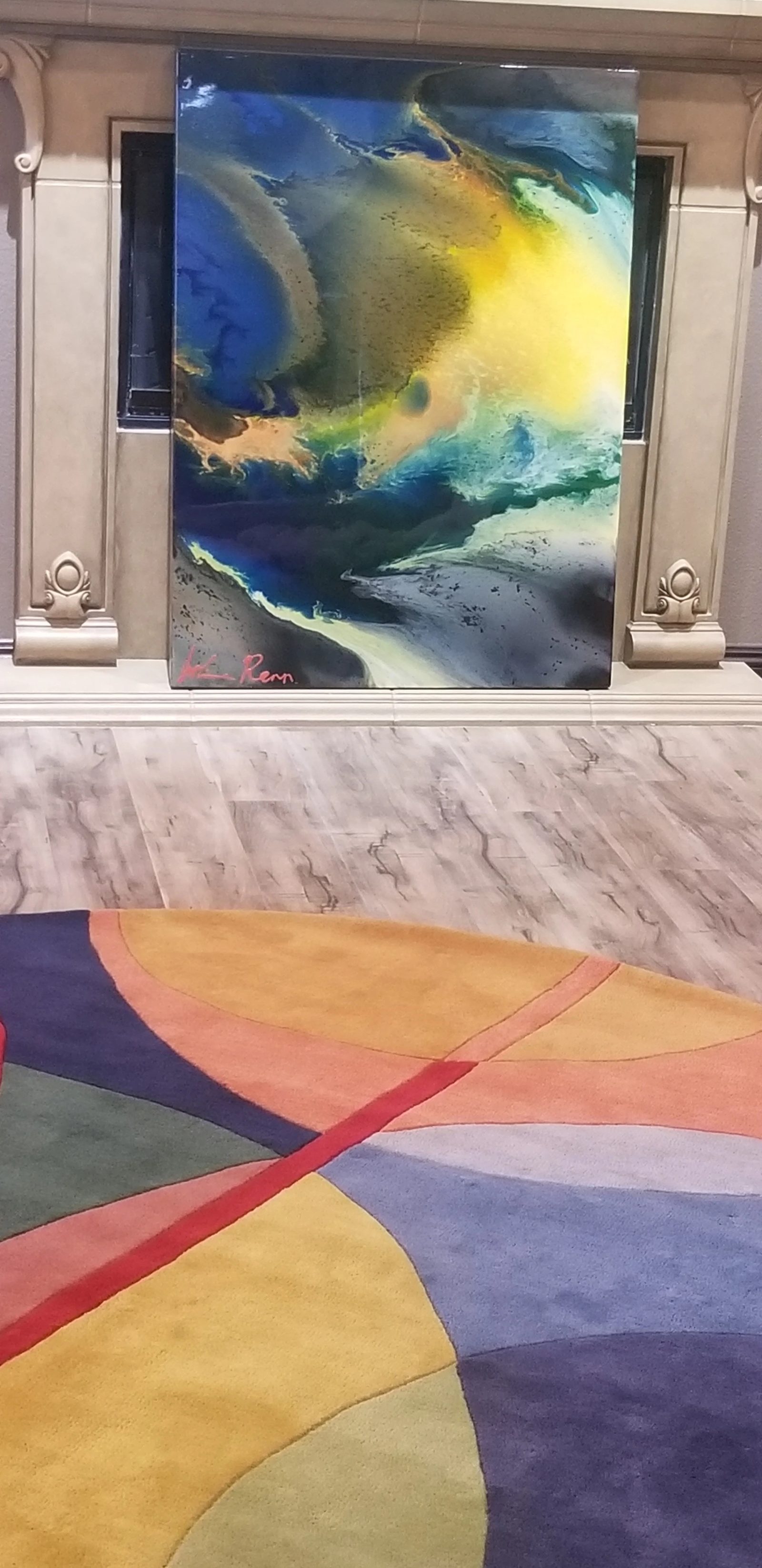 Evocation by Joline Renn — Above the fireplace in the collector's home