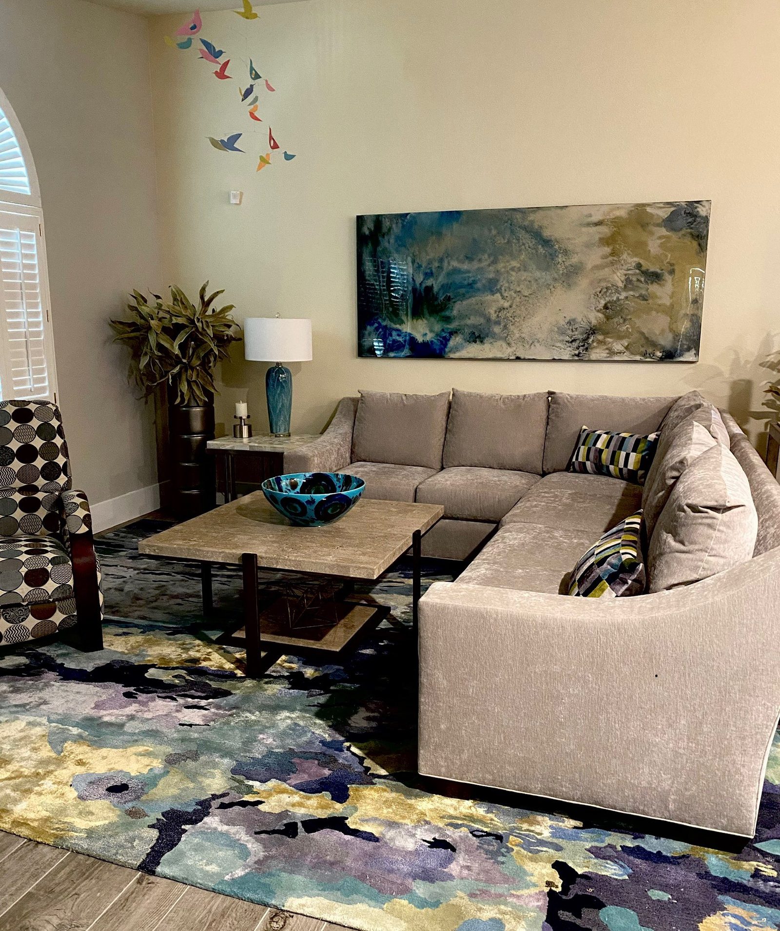 Sentinel Tide by Joline Renn — Hung above a sectional in a private home