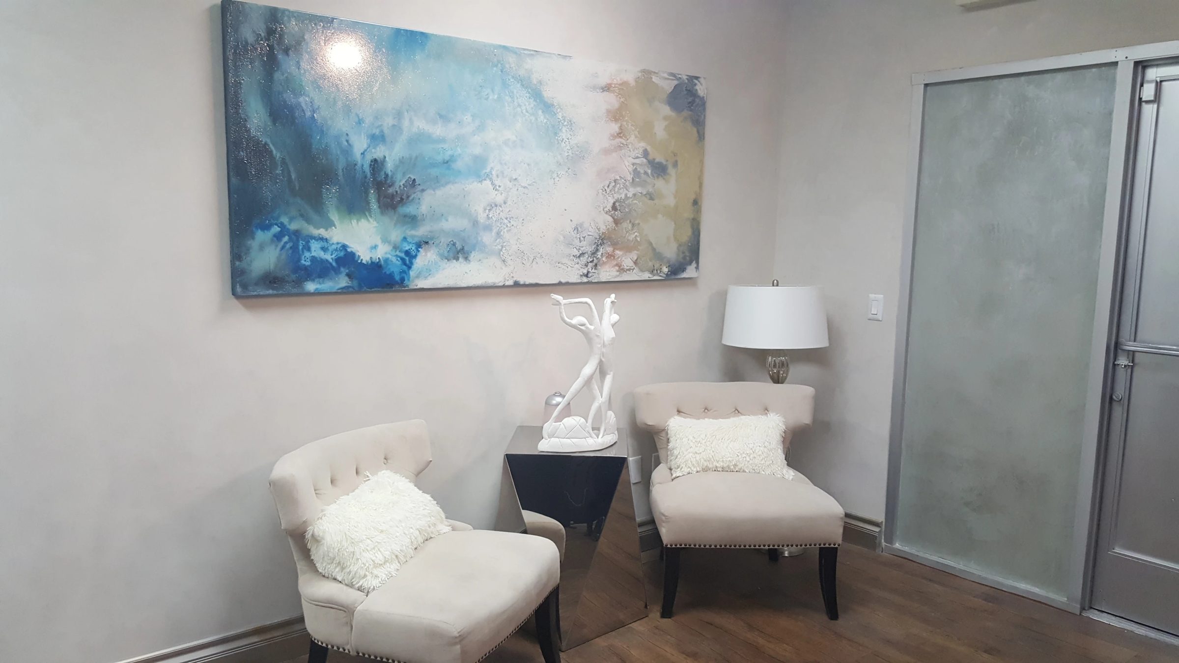 Sentinel Tide by Joline Renn — In a sitting room, showing the seven-foot span