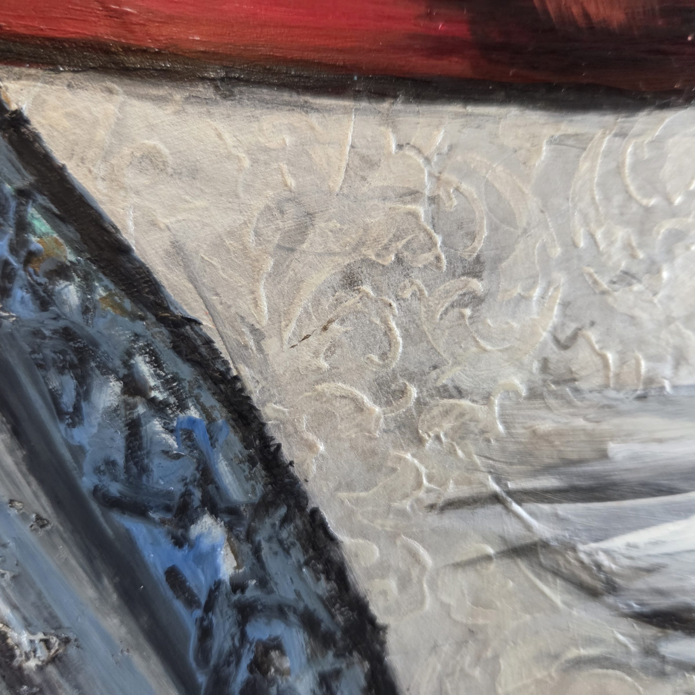 The Rider by Joline Renn — Damask pressed into the surface of the armour
