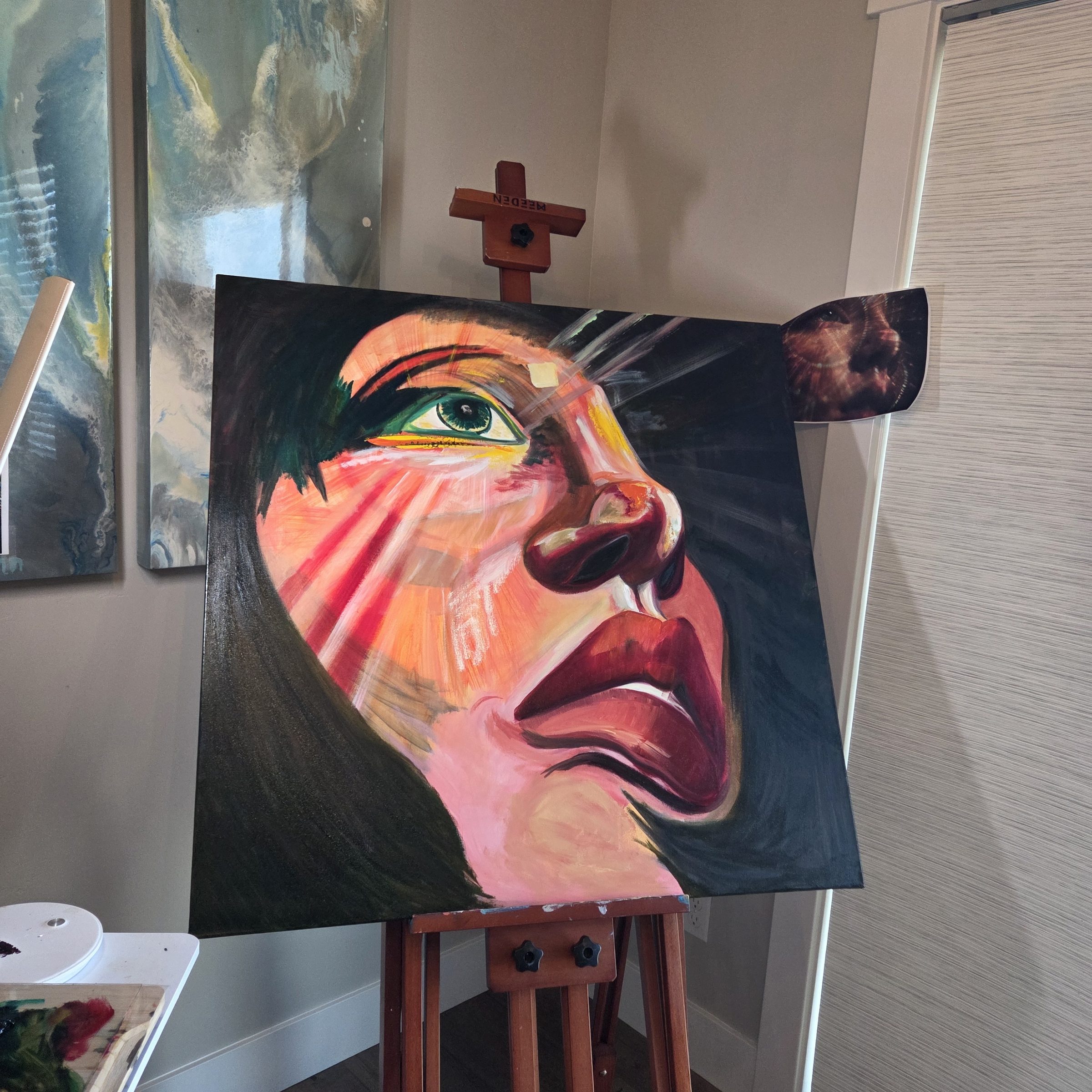 Visionary by Joline Renn — In progress, on the easel