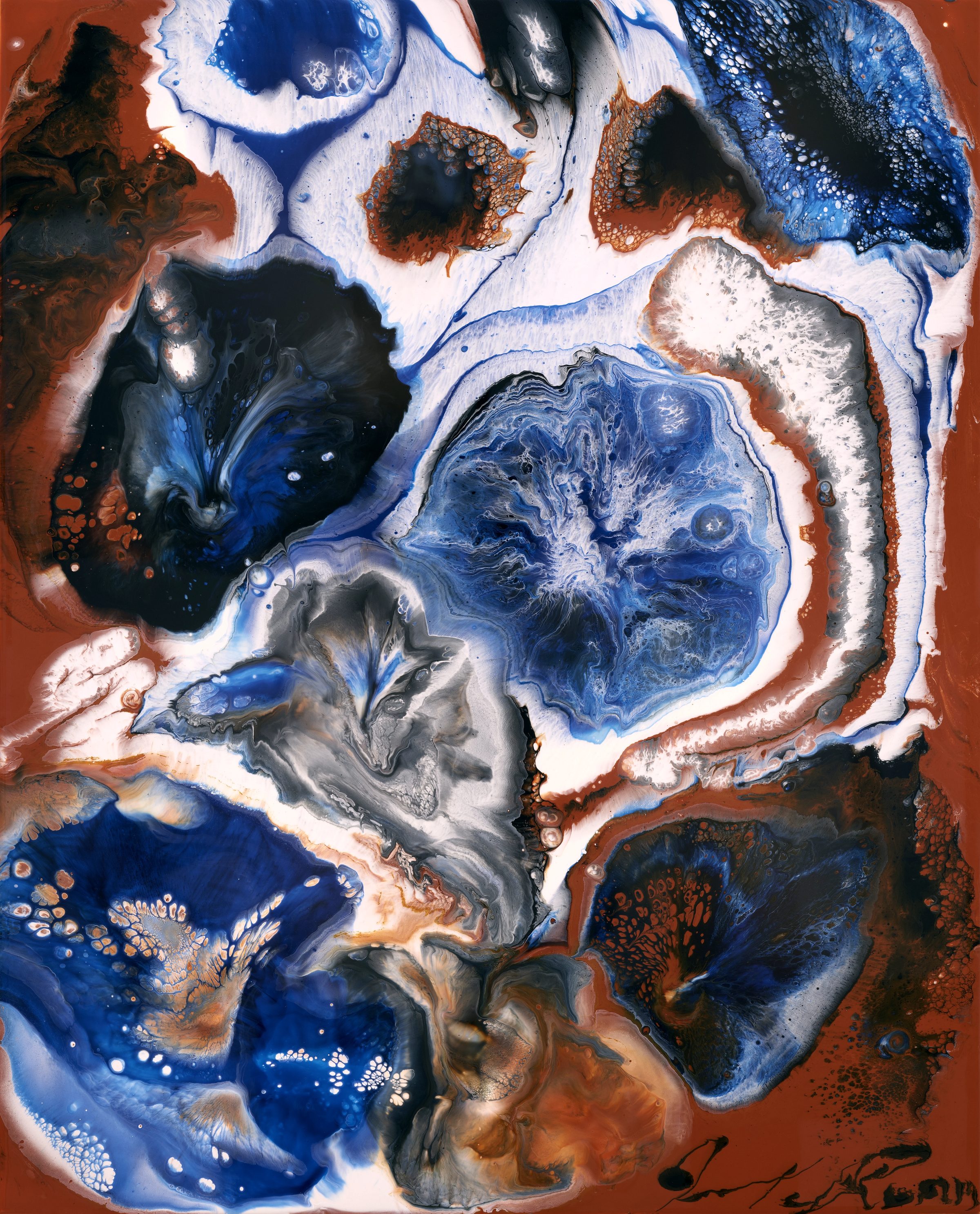 Wild Growth — Artist's Proof, abstract painting, 23.5 in × 29 in, lumachrome print in acrylic with a floating museum mount, signed by the artist, by Joline Renn