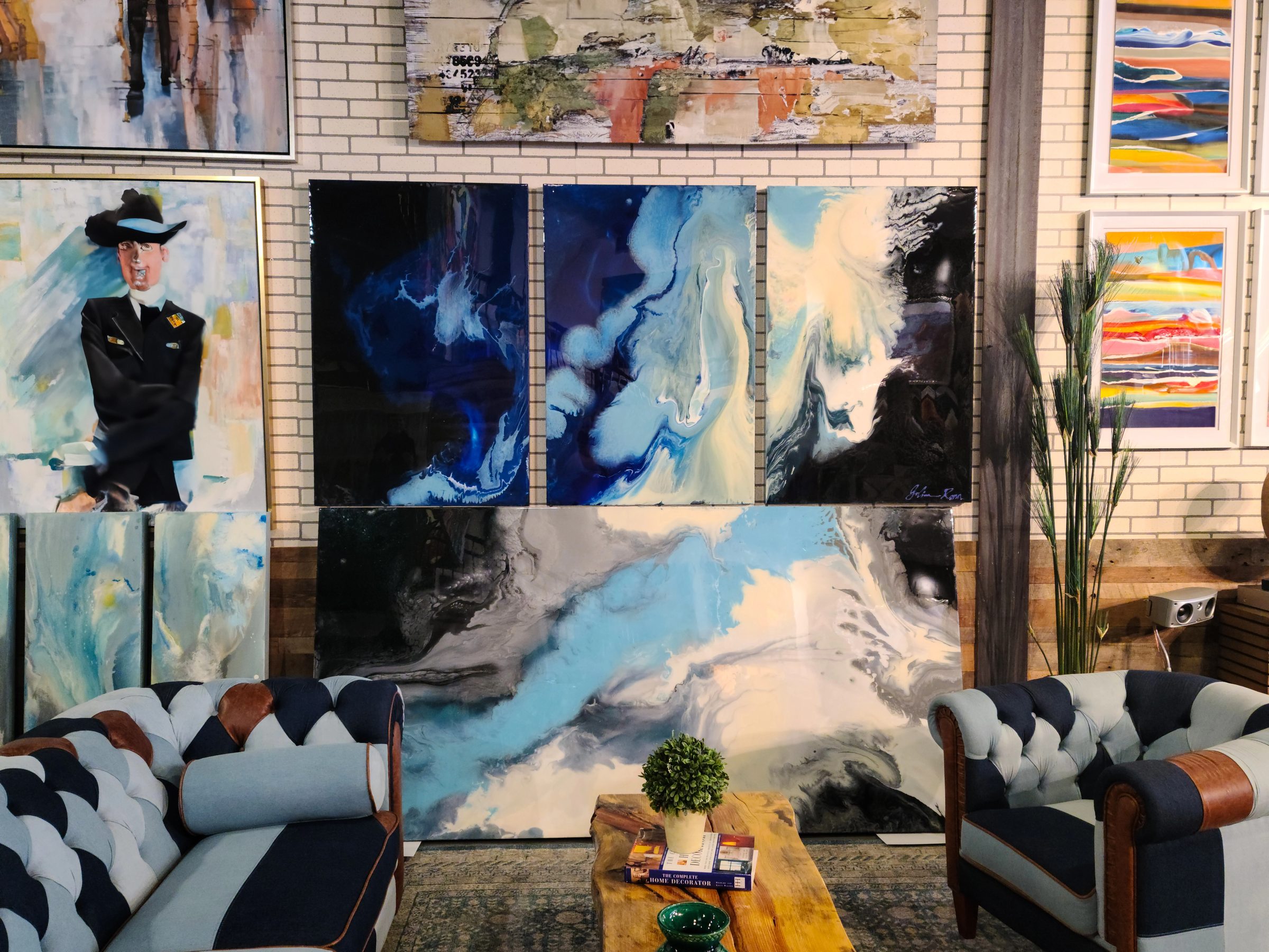 Art 2 Art Gallery — a triptych hung alongside work by other artists